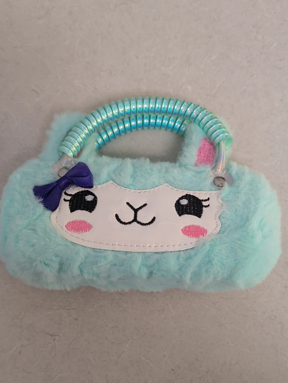 Aqua Plush Kids Llama Glass Case with Cute Face and Bow